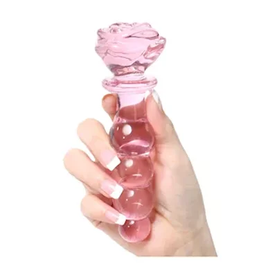 lucent beaded rose glass massager