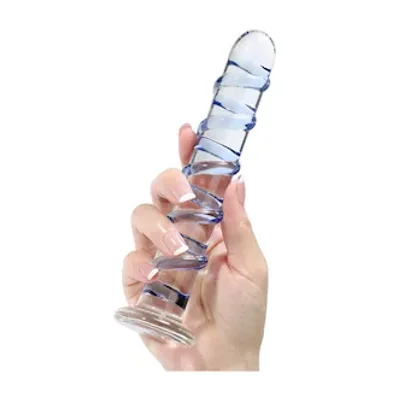 lucent spiral glass dildo