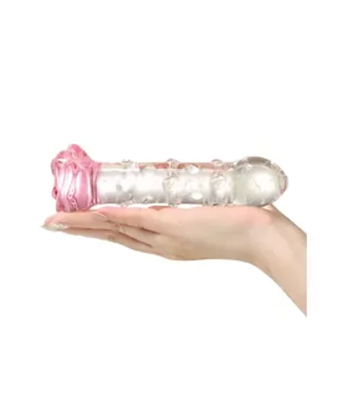 Lucent Glow In The Dark Spotted Rose Glass Massager — image 7 of 7