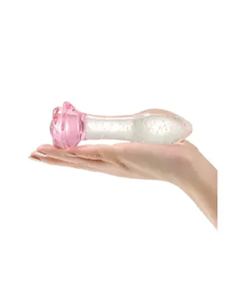 Lucent Glow In The Dark Rose Glass Butt Plug — image 7 of 14