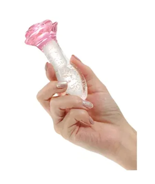 Lucent Glow In The Dark Rose Glass Butt Plug — image 13 of 14