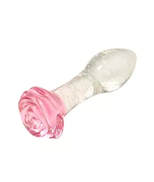 Lucent Glow In The Dark Rose Glass Butt Plug — image 4 of 14