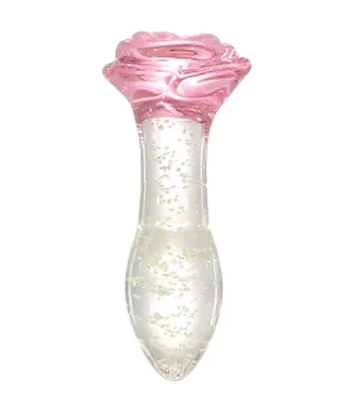 Lucent Glow In The Dark Rose Glass Butt Plug — image 9 of 14
