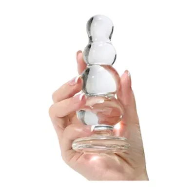 lucent beaded glass butt plug