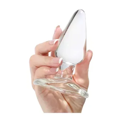 lucent flat base glass butt plug