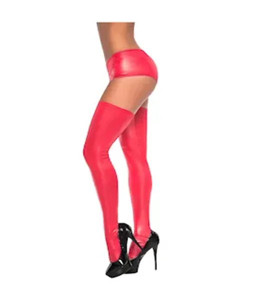 Sassy Faux Leather Thigh High Socks — image 2 of 2
