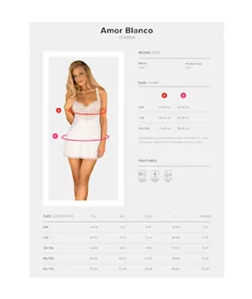 Obsessive Amor Blanco Underwire Chemise & Thong — image 5 of 5
