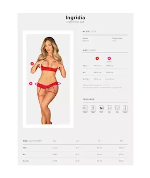 Obsessive Ingridia Bikini Crotchless Set — image 5 of 5