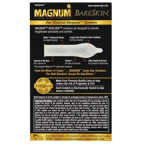 New Trojan Magnum Bareskin Condoms - Box of 10 — image 9 of 9
