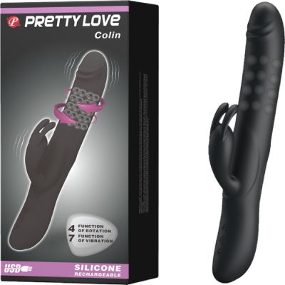Pretty Love Rechargeable Colin Rabbit Vibrator Black