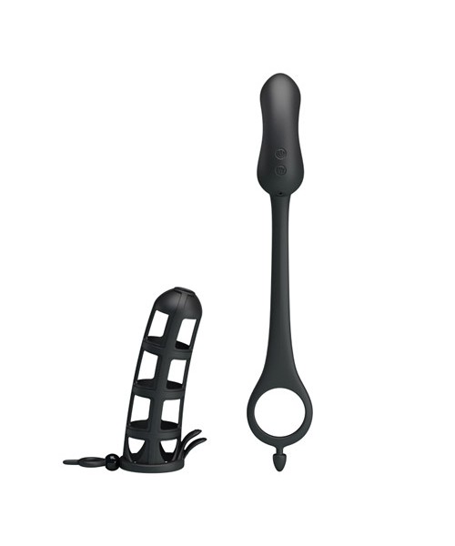 Hercules penis sheath with vibrating anal stimulator