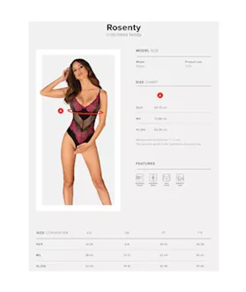 Obsessive Rosenty Crotchless Teddy — image 5 of 10