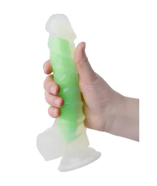Nood Colours Glow In The Dark Veiny Dildo With Balls — image 3 of 10