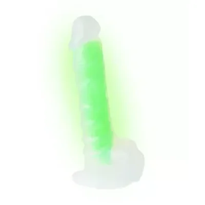 nood colours glow in the dark veiny dildo with balls