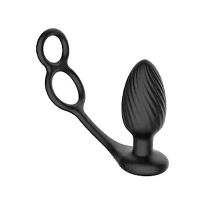 tornado rotating and vibrating butt plug with cock ring