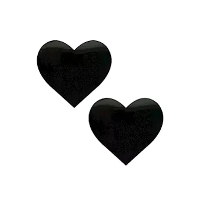 dom squad black wet vinyl heart nipple cover pasties
