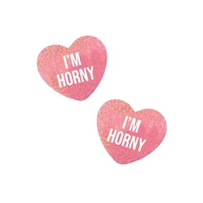 im horny bella rosa pink shimmer candy heart nipple cover pasties