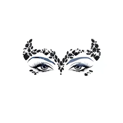 maleficent black gothic queen crystal jewel face sticker