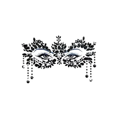 prima donna black masquerade crystal jewel face sticker