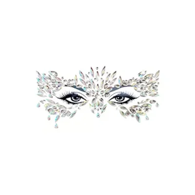 chickadee masquerade clear iridescent crystal jewel face sticker