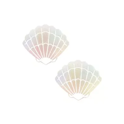 care bare stare holographic mermaid shell nipple cover pasties