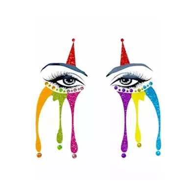 clowning around glitter face sticker