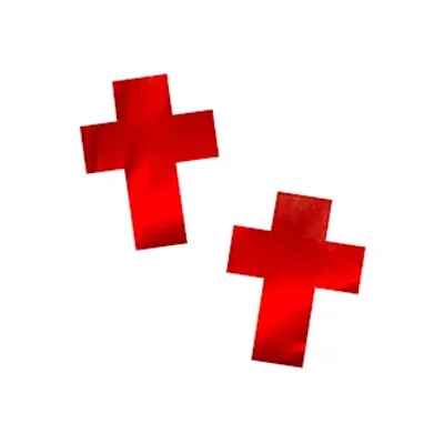 bloody nightmare red foil crucifix nipple cover pasties