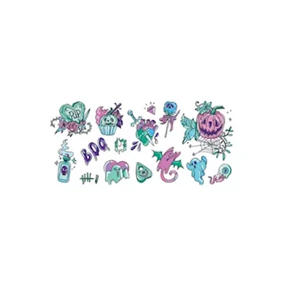 hey boo tiful halloween pastel large temporary tattoo pack