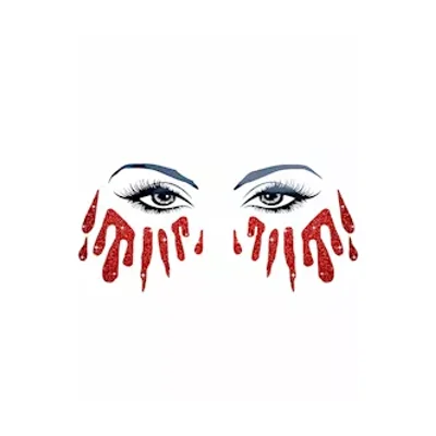 bloody awesome glitter tears face sticker