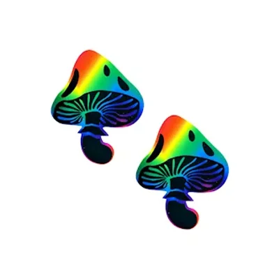 rainbow trippin psychedelic toadstool nipple cover pasties