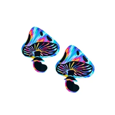 aztec rave mutlicolor blacklight toadstool nipple covers