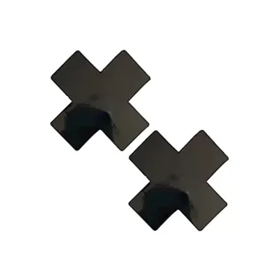 dom squad black wet vinyl x factor nipple cover pasties