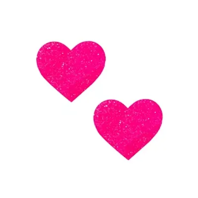 super sparkle watermelly pink blacklight glitter i heart u nipple cover pasties