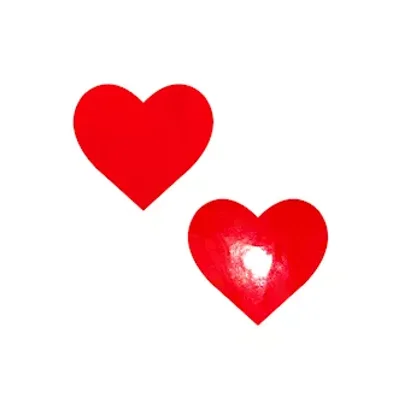 vixen red wet vinyl heart nipple cover pasties