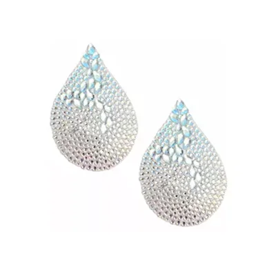 angel tears iridescent crystal jewel nipple pasties