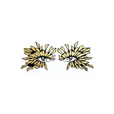 golden sunburst holographic face sticker