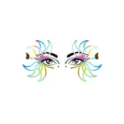 rainbow petal glow holographic face sticker