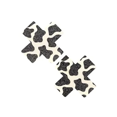 got milkies cow print x factor glitter nipple cover pasties