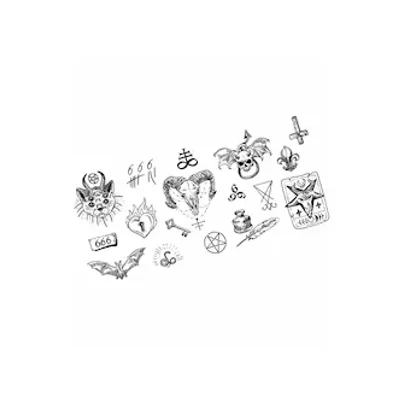 fallen angel halloween black large temporary tattoo pack