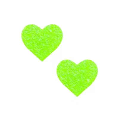 super sparkle lemon lime blacklight glitter i heart u nipple cover pasties