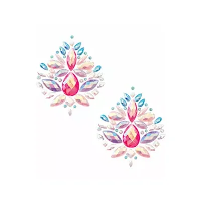 blinging barbae pastel iridescent crystal jewel nipple cover pasties