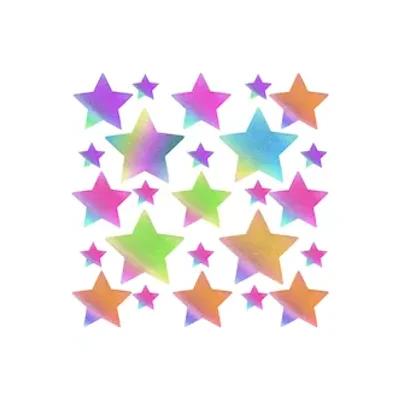 rainbow reflective grey starry nights nipple sticker crop top