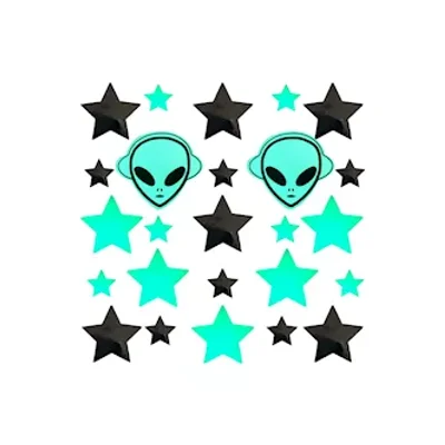 glow in the dark alien dom star nipple sticker crop top
