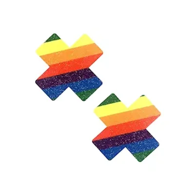 neva nude orlando pride rainbow glitter x nipztix pasties nipple covers