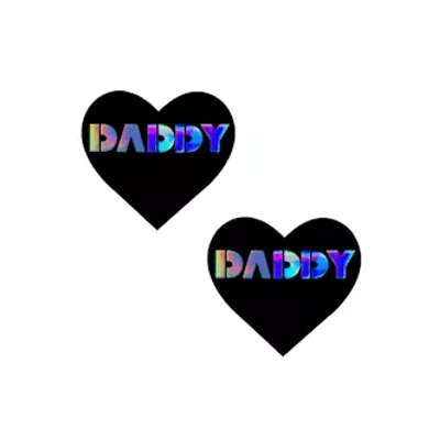 daddy dom heart holographic nipple cover pasties