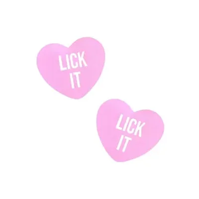 lick it light pink pastel candy heart nipple cover pasties