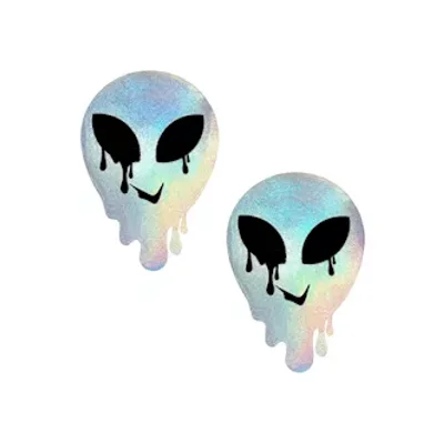 care bare stare holographic melty alien nipple cover pasties