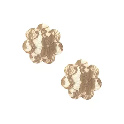 toffee nude lace back to baesics petal nipple cover pasties