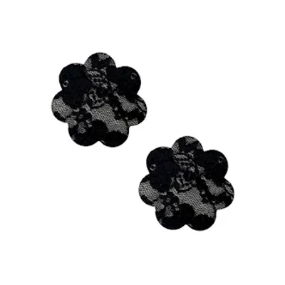 vogue black lace back to baesics petal nipple cover pasties