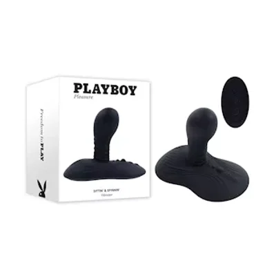 playboy pleasure sittin spinnin vibrator grinder pad with remote